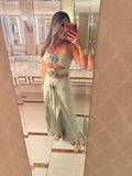 Sage Rose CutOut Fringes Set