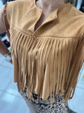 Brown Suede Fringes Vest