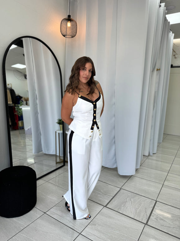 WhiteBlack Top & Pants