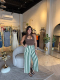 HunterGreen Striped Relaxed Pants