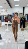 Mocha Straps Jogger Jumpsuit