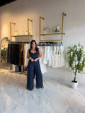 Navy Lace Bustier Jumpsuit
