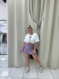 Washed Purple Flare Skort