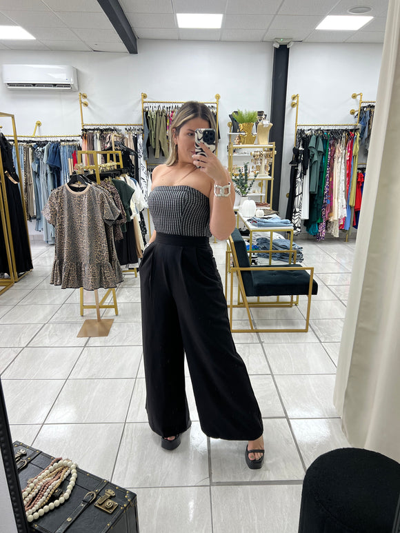 Black Silver WideLeg Jumpsuit