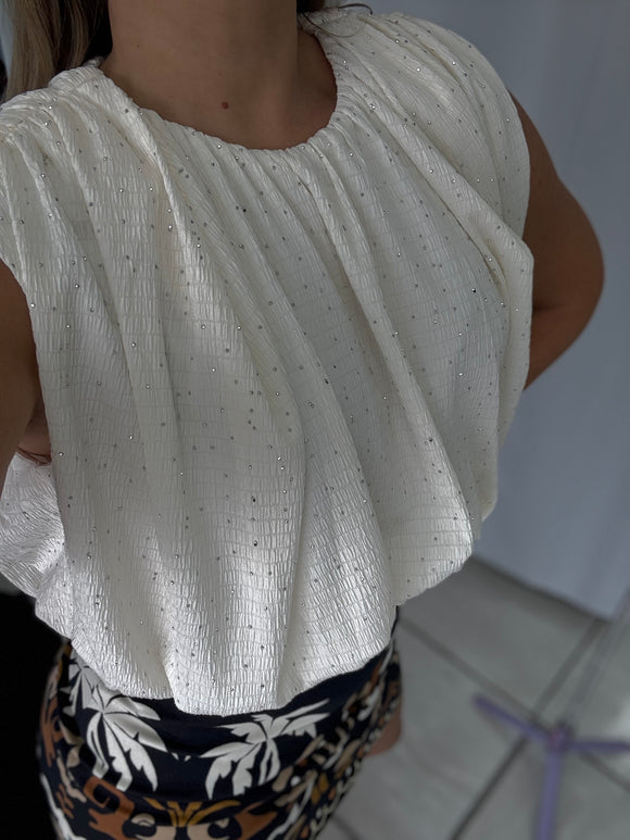 Ivory Studs Bubble Top