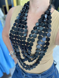 Layering Black Wooden Necklace