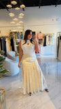Apricot Beaded Skirt