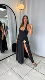Black Bodysuit Maxi Skirt Set