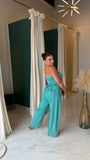 Mint Strapless Barrel Jumpsuit