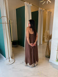 Brown Lace OpenBack Dress