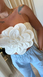 White Bloom Petal Top