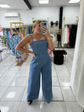 Light Indigo Wide Leg Jumpsuit