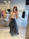 Black Denim Asymmetrical Skirt