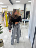 Gray HighRise BackPockets Jeans