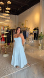 Blue ShoulderTie Dress
