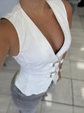 White Buckle Vest