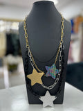 4 Layers Leather Stars Necklace (Tornasol)