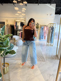 Blue Light Barrel Jeans