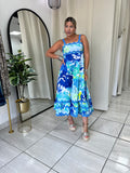 Blue Floral Maxi Sundress