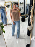 Light Stone Wide Leg Jeans