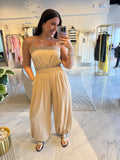 Taupe BackLess Aladdin Jumpsuit