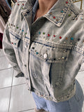 Rhinestones Denim ButtonDown Jackets