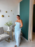 Blue Smocking Tube Top & Pants
