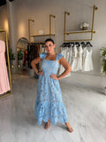 Baby Blue Lace Midi Dress