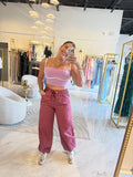 Utility Burgundy Barrel Pants