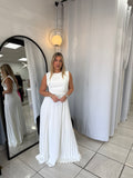White Pleated Long Dress