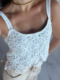 OffWhite Crochet Lace Top
