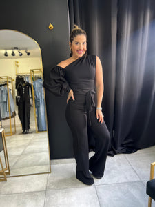 Black Open Shoulder Jumpsuit