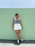 White Bubble Belt Skirt