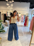 Indigo Pocket Wide Leg Jeans