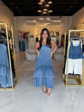 Indigo Ruffle HighLow Dress