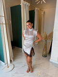 Khaki Blue Stripes Dress