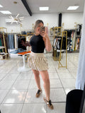 Brown Striped Bubble Skort