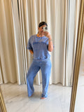 Blue Washed Pants Set (Travel Set)