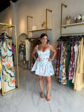 Blue TieShoulder Dress