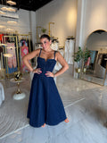Dark Indigo VCutOut Midi Dress