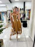 Camel Embroidery Dress