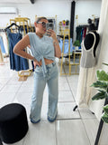 Denim Washed Hem Jeans