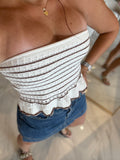 Crochet Strapless Top
