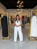 White Pleated Vest & Pants