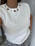 White Embellished Top
