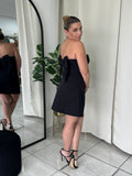 Black Strapless BackBow Dress