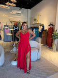 Red Cascade Dress