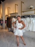 OneShoulder Natural Ruffle Dress