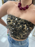 Leopard Denim Top