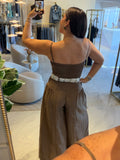 Olive LaceTie Jumpsuit